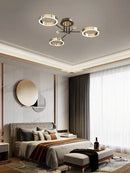 GobekUsa Gold Plated Luxury Chandelier with Remote Control Crystals for Elegant Living & Bedroom Decor