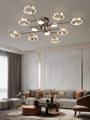 GobekUsa Gold Plated Luxury Chandelier with Remote Control Crystals for Elegant Living & Bedroom Decor