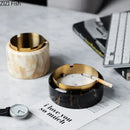 GobekUsa Gold Plated Marble Texture Ashtray - Smoking Accessories Weed Tray