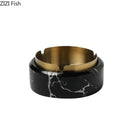 GobekUsa Gold Plated Marble Texture Ashtray - Smoking Accessories Weed Tray