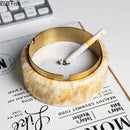 GobekUsa Gold Plated Marble Texture Ashtray - Smoking Accessories Weed Tray