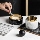 GobekUsa Gold Plated Marble Texture Ashtray - Smoking Accessories Weed Tray