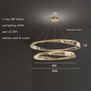 GobekUsa Gold Plated Steel Ring Pendant Lamp with Dimmable LED Lights and K9 Crystals