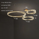 GobekUsa Gold Plated Steel Ring Pendant Lamp with Dimmable LED Lights and K9 Crystals