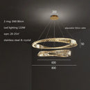 GobekUsa Gold Plated Steel Ring Pendant Lamp with Dimmable LED Lights and K9 Crystals