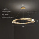 GobekUsa Gold Plated Steel Ring Pendant Lamp with Dimmable LED Lights and K9 Crystals