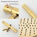 GobekUsa Gold Plated Thermostatic Shower Faucet Set with 8" Rainfall Head