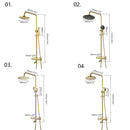 GobekUsa Gold Plated Thermostatic Shower Faucet Set with 8" Rainfall Head