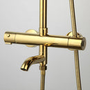 GobekUsa Gold Plated Thermostatic Shower Faucet Set with 8" Rainfall Head