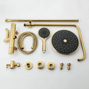 GobekUsa Gold Plated Thermostatic Shower Faucet Set with 8" Rainfall Head