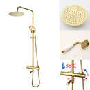 GobekUsa Gold Plated Thermostatic Shower Faucet Set with 8" Rainfall Head