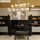 GobekUsa Gold Prismatic Glass Ball Linear Chandelier - Modern Metal Island Light with 18 Lights - Ideal for Hotels