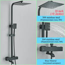 GobekUsa Golden Thermostatic Shower Faucet Set with Rainfall Shower Column and 3-Way Mixer