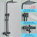 GobekUsa Golden Thermostatic Shower Faucet Set with Rainfall Shower Column and 3-Way Mixer