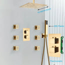 GobekUsa Gold Rainfall Shower Head Massage System Wall Mounted Bath Mixer Tap