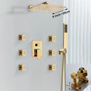 GobekUsa Gold Rainfall Shower Head Massage System Wall Mounted Bath Mixer Tap