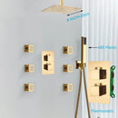 GobekUsa Gold Rainfall Shower Head Massage System Wall Mounted Bath Mixer Tap