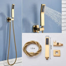 GobekUsa Gold Rainfall Shower System with Wall Mount Mixer Tap Set