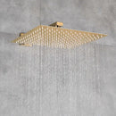 GobekUsa Gold Rainfall Shower System with Wall Mount Mixer Tap Set