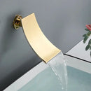 GobekUsa Gold Rainfall Shower System with Wall Mount Mixer Tap Set
