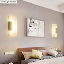 GobekUsa Gold Minimalist LED Wall Sconce for Hallway - Rectangular Acrylic Design
