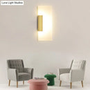 GobekUsa Gold Minimalist LED Wall Sconce for Hallway - Rectangular Acrylic Design