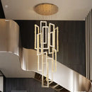 GobekUsa Crystal LED Pendant Light Luxury Stairs Lustre Modern Lighting Fixture