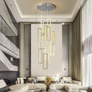 GobekUsa Crystal LED Pendant Light Luxury Stairs Lustre Modern Lighting Fixture