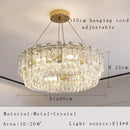 GobekUsa Crystal Pendant Chandelier Modern Luxury Dimmable Island Light Minimalist Home Decor