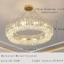 GobekUsa Crystal Pendant Chandelier Modern Luxury Dimmable Island Light Minimalist Home Decor