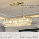 GobekUsa Crystal Pendant Chandelier Modern Luxury Dimmable Island Light Minimalist Home Decor