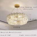 GobekUsa Crystal Pendant Chandelier Modern Luxury Dimmable Island Light Minimalist Home Decor