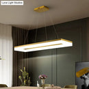 GobekUsa Gold Finish Rectangular Island LED Ceiling Light - Simple Acrylic Design