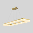 GobekUsa Gold Finish Rectangular Island LED Ceiling Light - Simple Acrylic Design