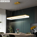 GobekUsa Gold Finish Rectangular Island LED Ceiling Light - Simple Acrylic Design