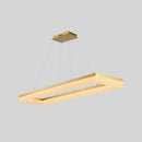 GobekUsa Gold Finish Rectangular Island LED Ceiling Light - Simple Acrylic Design