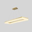 GobekUsa Gold Finish Rectangular Island LED Ceiling Light - Simple Acrylic Design