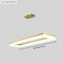 GobekUsa Gold Finish Rectangular Island LED Ceiling Light - Simple Acrylic Design