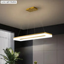 GobekUsa Gold Finish Rectangular Island LED Ceiling Light - Simple Acrylic Design