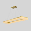 GobekUsa Gold Finish Rectangular Island LED Ceiling Light - Simple Acrylic Design