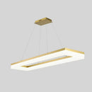 GobekUsa Gold Finish Rectangular Island LED Ceiling Light - Simple Acrylic Design