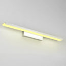 GobekUsa Stylish Linear LED Vanity Sconce: Wall-Mounted Silver/Black Lamp with Acrylic Shade in Warm/White Light (16"/23.5" W)