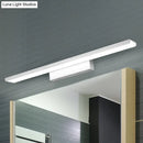 GobekUsa Stylish Linear LED Vanity Sconce: Wall-Mounted Silver/Black Lamp with Acrylic Shade in Warm/White Light (16"/23.5" W)
