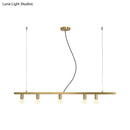 GobekUsa Modern Gold Restaurant Chandelier with 5 Lights - Open Bulbs Ceiling Fixture