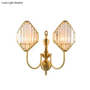 GobekUsa Crystal Prism Wall Mount with Gold Rhombus Shade - Modern Wall Lighting