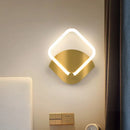 GobekUsa Modern Gold LED Rhombus Flush Wall Sconce: Contemporary Acrylic Lighting in Warm/White Light