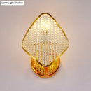 GobekUsa Golden Rhombus Wall Light Fixture with Clear Crystal Beads - Modern & Stylish
