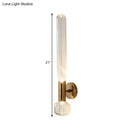 GobekUsa Modern Clear Glass LED Nordic Wall Light in Gold for Bedroom
