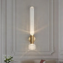 GobekUsa Modern Clear Glass LED Nordic Wall Light in Gold for Bedroom