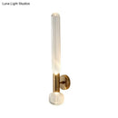 GobekUsa Modern Clear Glass LED Nordic Wall Light in Gold for Bedroom